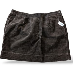 Woman's Dark Brown Recycled Courdory Skirt  with Pockets Sz 10